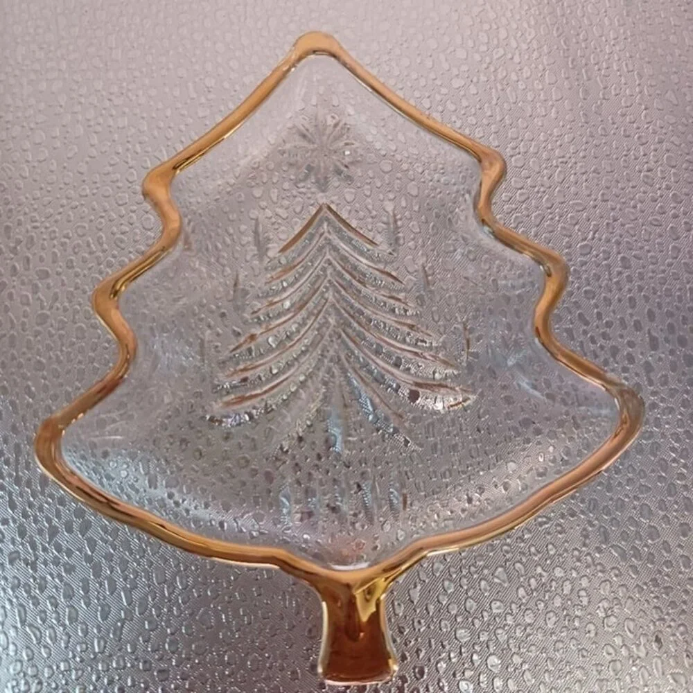 Mikasa crystal christmas tree candy dishes set of 2